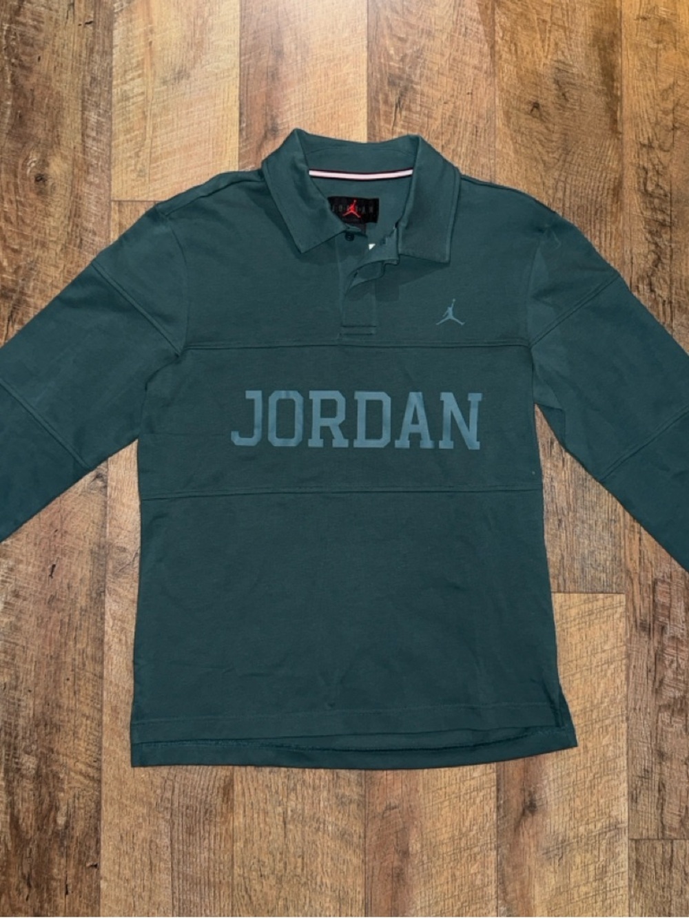 Jordan Long Sleeve Polo in Forest Green